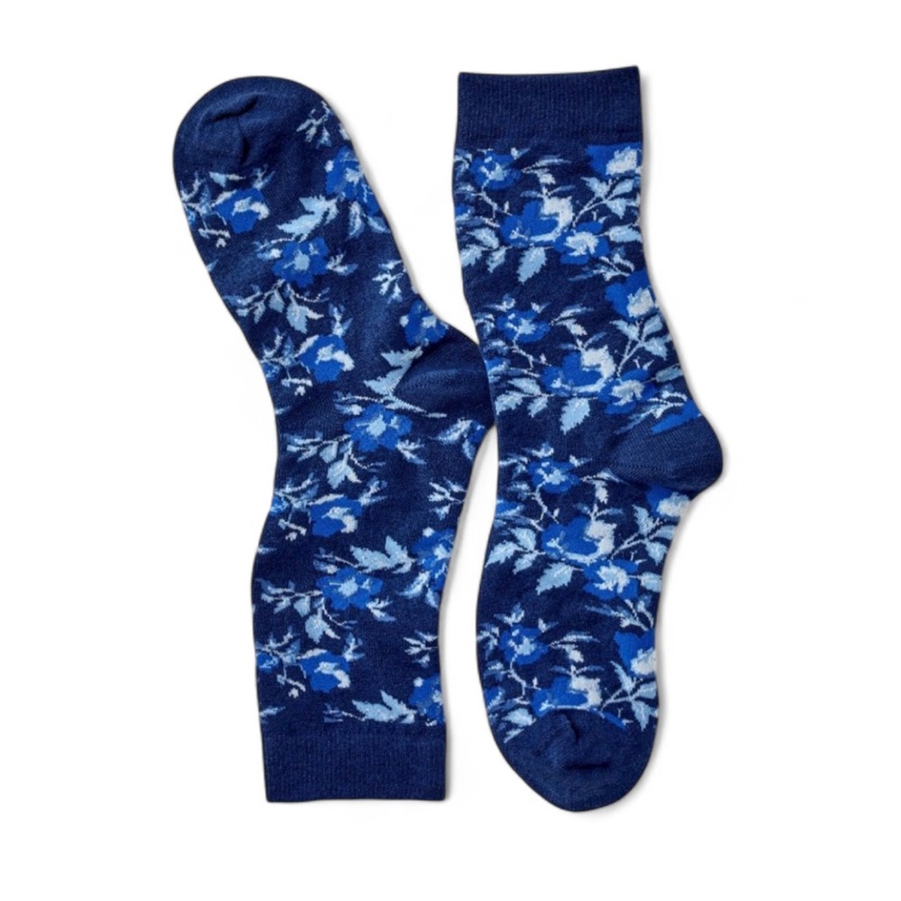 Woolrich x Target LIMITED EDITION Blue Floral Crew Socks